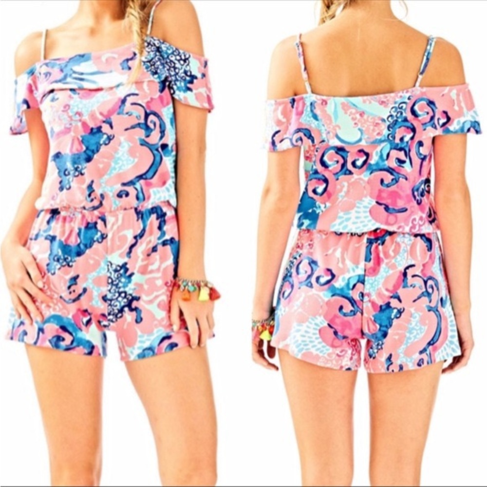Lilly Pulitzer Klea Romper in ‘Coral I'm so Jelly’